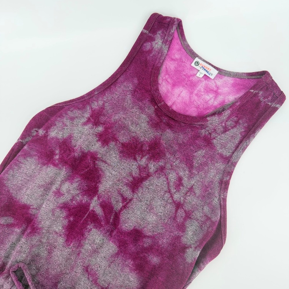 Sundry for Evereve Tie Dye Sleeveless Racerback Dress Purple Grey Size 1 Small
